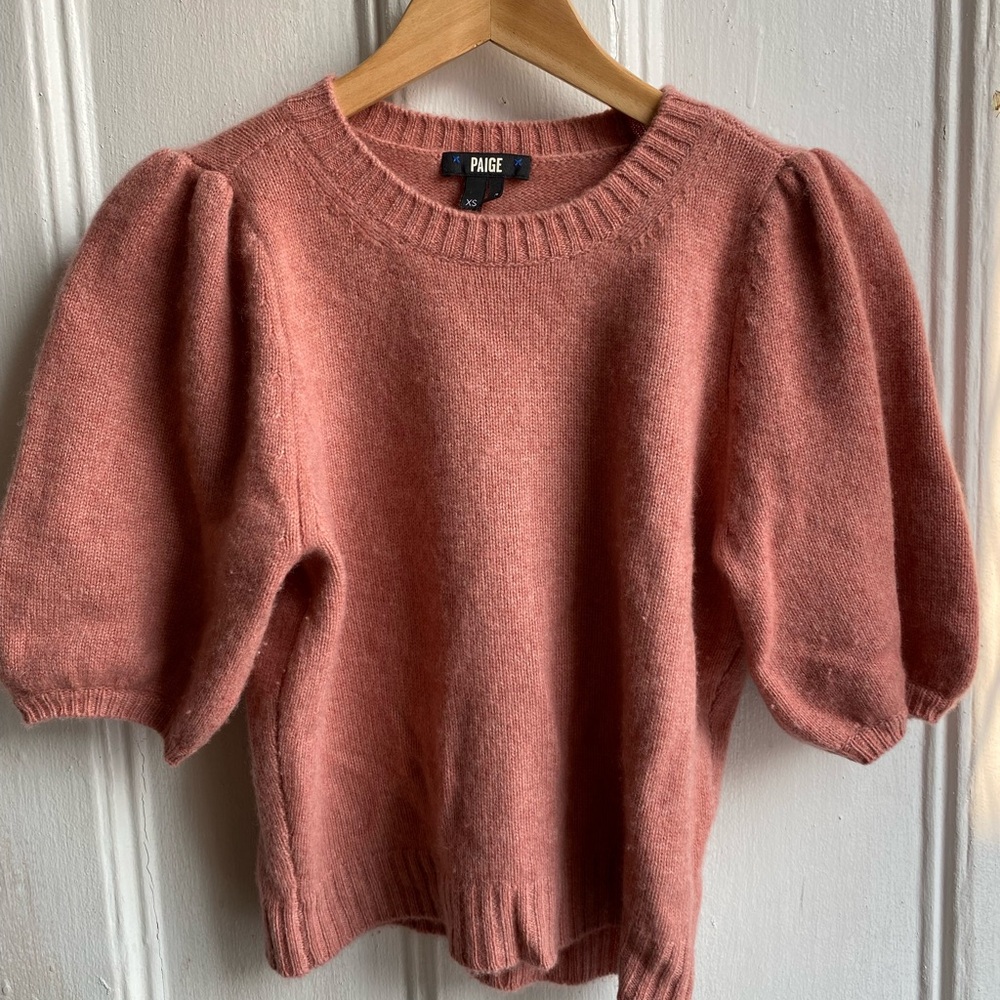PAIGE Women's Coral Crew Neck 100% Cashmere Sweater